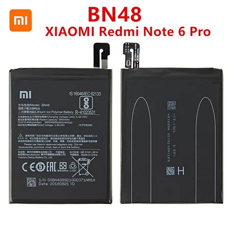 100 original BN48 batería 4000mAh para Xiaomi redmi Note 6 Pro batería