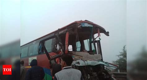 One Killed 8 Injured In Bharat Nepal Maitri Bus Accident On Yamuna