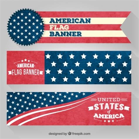 American Flag Banner Vector at Vectorified.com | Collection of American ...