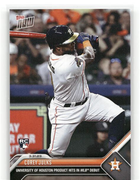 Corey Julks Rookie Mlb Debut Card Topps Now Houston Astros Pr