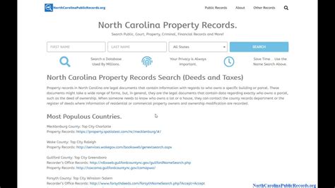 North Carolina Property Records Search Deeds And Taxes YouTube