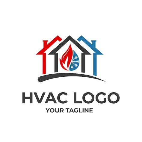 Premium Vector Hvac House Heating And Air Conditioning Logo Installation