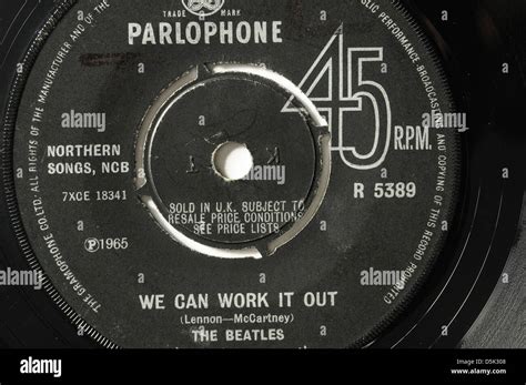 Beatles We Can Work It Out 7 Single Record Label Stock Photo Alamy
