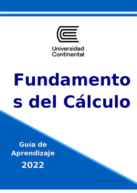 GUIA DE Fundamentos DEL Cálculo 2024 10 Actualizado Fundamento s del