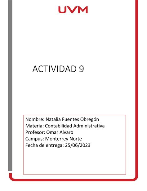 Act Nfo Tarea Contabilidad Administrativa Uvm Studocu