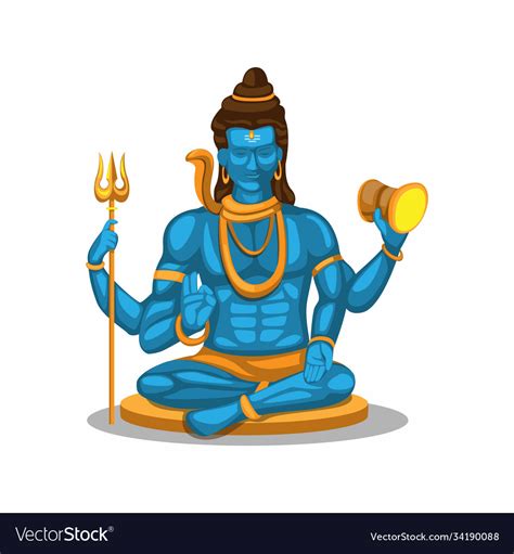 Lord Shiva Figure Symbol Hindu Religion Royalty Free Vector