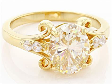 Candlelight Strontium Titanate And White Zircon 18k Yellow Gold Over