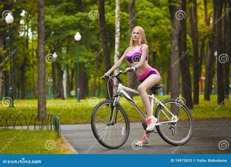 Girl Riding Her Bike On A Sunny Day Stock Image Image Of Cycling Cyclist 74975833