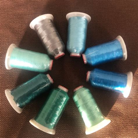 Polyester Machine Embroidery Thread 1000m/1100yards. Blue, Green, Gray ...