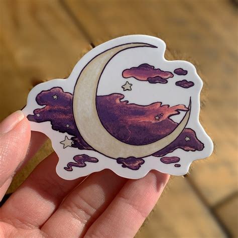 Cute Aesthetic Moon Waterproof Sticker - Etsy