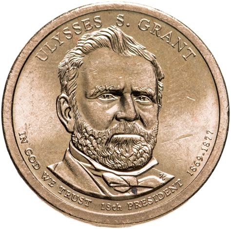 США 1 доллар (dollar) 2011 Президент США - Улисс Грант (1869-1877) знак ...