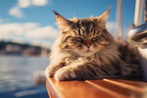 Premium AI Image | cat on a boat