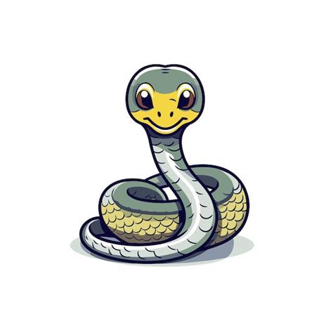 Cute Cobra De Desenho Animado Ilustra O Vetorial Isolada Em Fundo