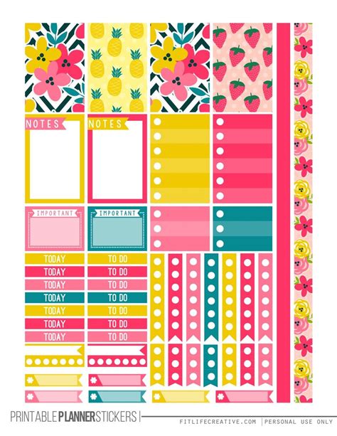 Tropical Summer Printable Happy Planner Stickers Free Printable