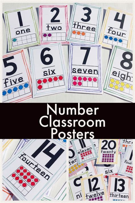 Number Posters 1 20 Number Poster Classroom Posters Teaching Activities