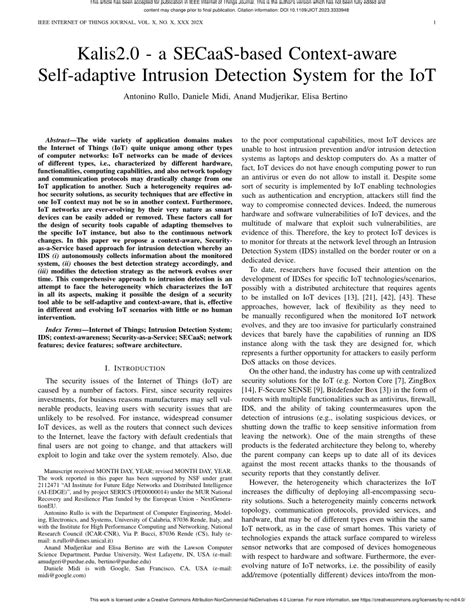 Pdf Kalis A Secaas Based Context Aware Self Adaptive Intrusion