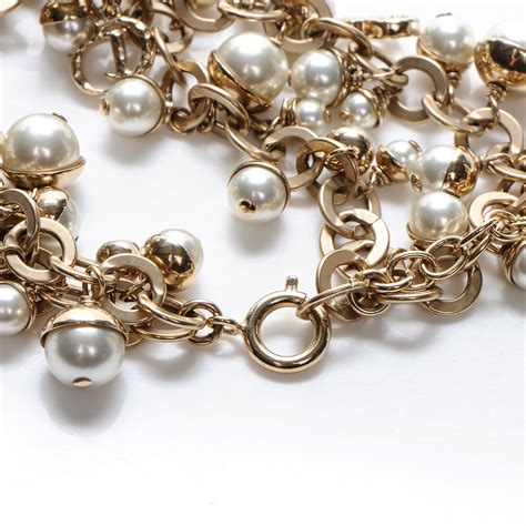 Christian Dior Pearl Mise En Dior Bracelet Gold 199187