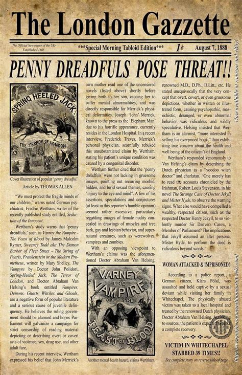 Penny Dreadfuls Pose Threat Vintage Paper Printable Vintage