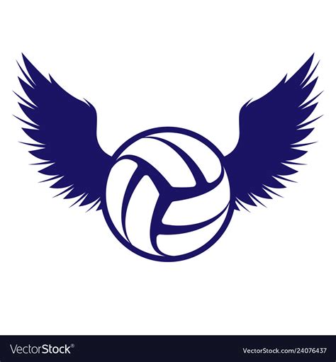 Volleyball With Wings Royalty Free Vector Image