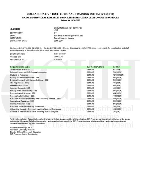 Citi Certificate 1 Pdf