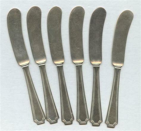 S Six Matching Sterling Silver Butter Knives No Monograms