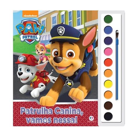 Livro Para Colorir Infantil Patrulha Canina Aquarela 10 Cores