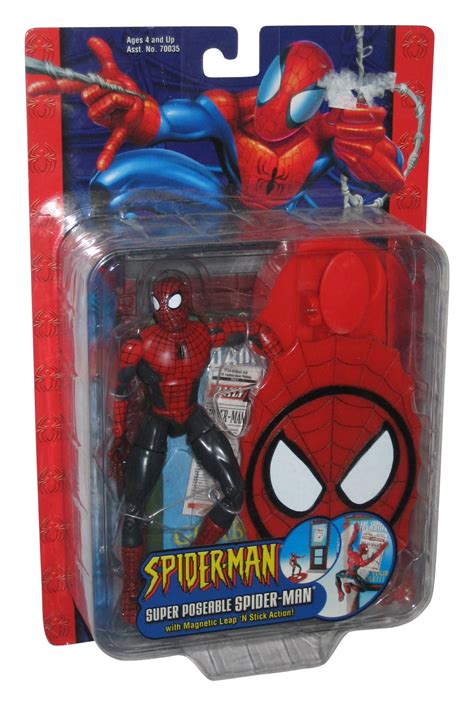 Marvel Spider Man Super Poseable Toy Biz Figure W Magnetic Leap N