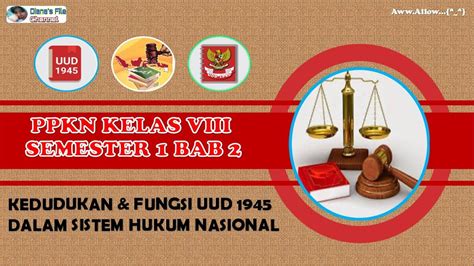 Rangkuman PPKN Sem 1 Kls 8 Bab 2 Kedudukan Dan Fungsi UUD 1945 Dalam