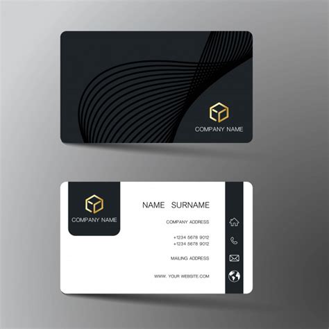 Premium Vector Black Business Card Artofit