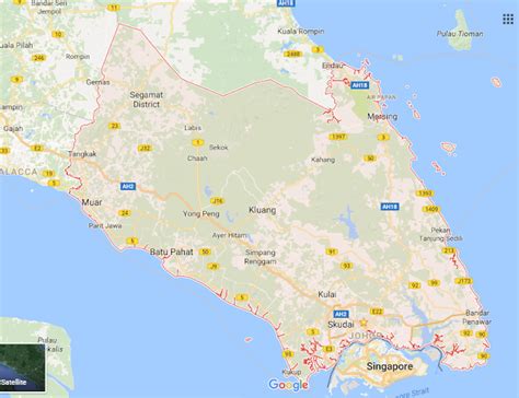 Maps Atau Peta Dan Daerah Daerah Di Negeri Johor