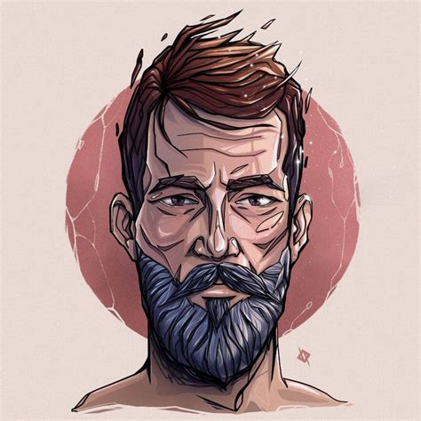 Bearded Man Full Process Video On Behance Beard Illustration Man