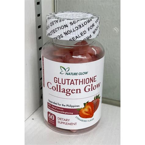 Nature Glow Glutathione Collagen Glow Strawberry Flavor 60 Organic Gummies [sg] Shopee