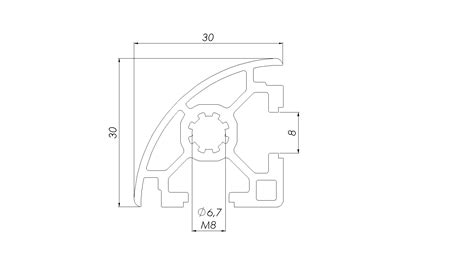 Perfil De Aluminio Estrutural X Mm Mm Abaulado