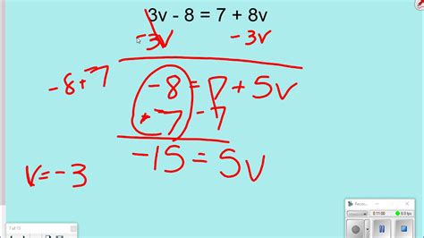 8th Grade Lesson 8 5 Solving Equations With Variables On Both Sides