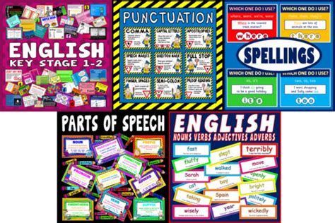 English Bundle Activities Games Starters Etc Punctuation Posters