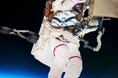 Astronaut Mark C Lee Right Floats Freely As He Continues To Test Th