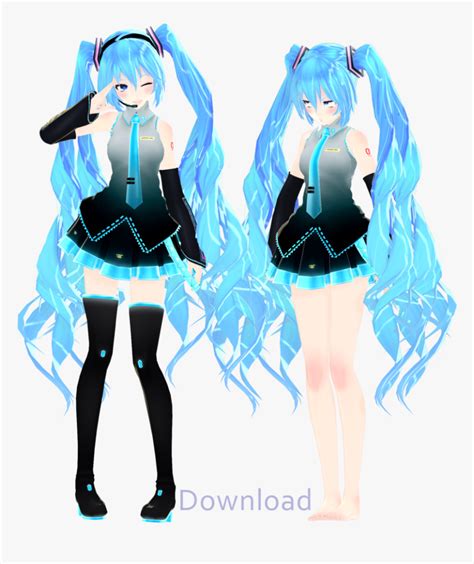 Model Mmd Dl Zip Miku, HD Png Download , Transparent Png Image - PNGitem