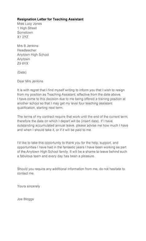 50 Best Teacher Resignation Letters Ms Word ᐅ Templatelab