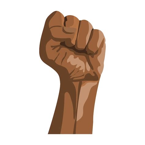 Premium Vector Raised Hand Of African American With Clenched Fist