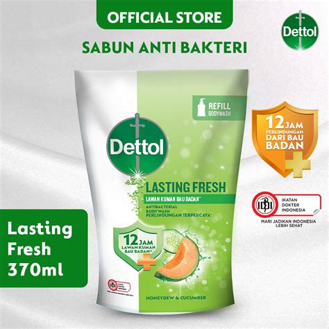 Jual Dettol Sabun Mandi Cair Anti Bakteri Lasting Fresh 370 Gr Refill