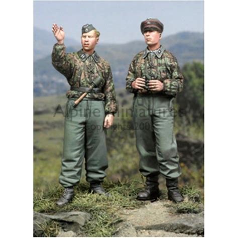 ALPINE MINIATURES 35044 SS Panzer Recon Crew Set 2 Figures SCALE 1