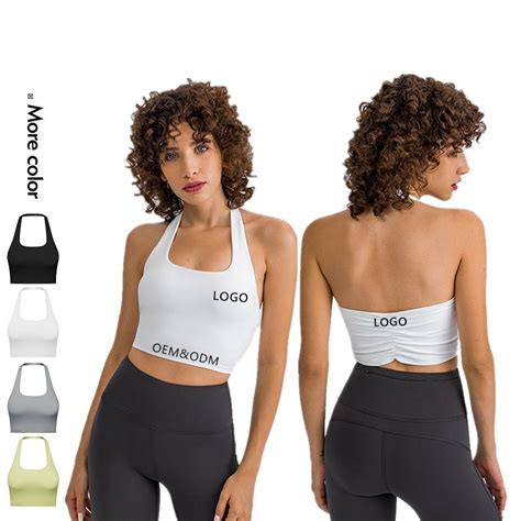 Xsunwing Naked Feeling Activewear Sports Bra Halter Neck Open Back