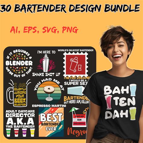 30 Bartender Designs Bundle - PODBundle