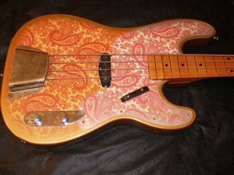 Keller Guitars ´68 Pink Paisley Tele Bass 2013 Pink Paisley Bass For Sale Keller Guitars