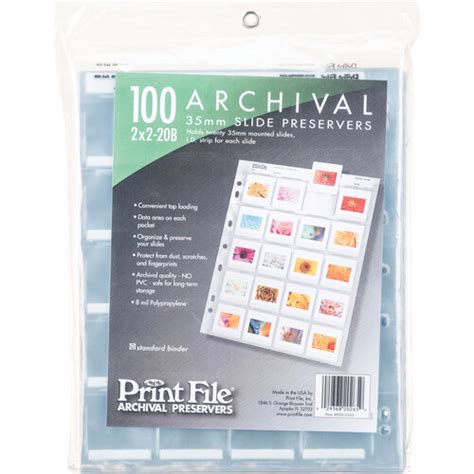 Print File Archival Storage Page For Slides 35mm 050 0265 Bandh