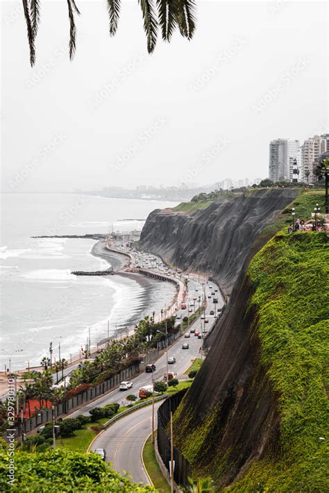 View Of The Coastal Promenade Of Lima In The Dsitrict Of Miraflores