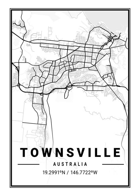 Townsville Light City Map Poster By Tien Stencil Displate