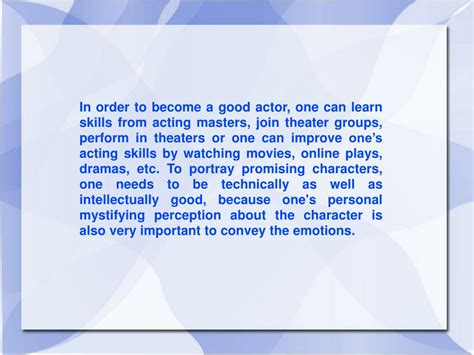 Ppt Elvis Kovacic Tips To Improve Acting Skills Powerpoint