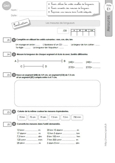 Cm Evaluation Sur Les Mesures De Longueurs Mesure De Longueur Hot Sex