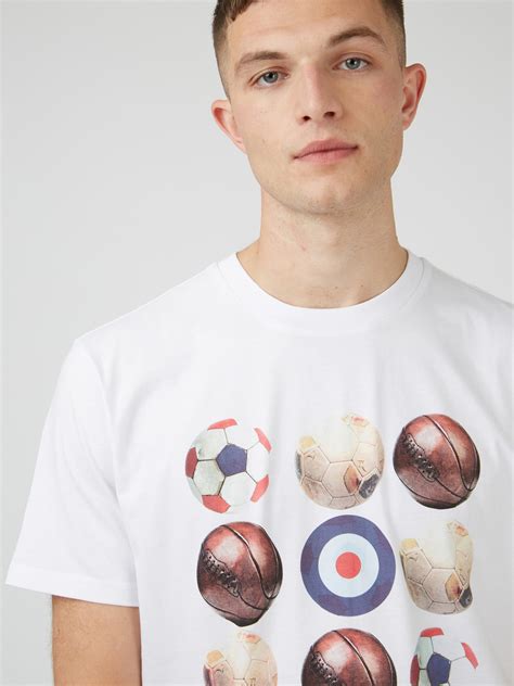 Ben Sherman White Retro Football T Shirt Ben Sherman